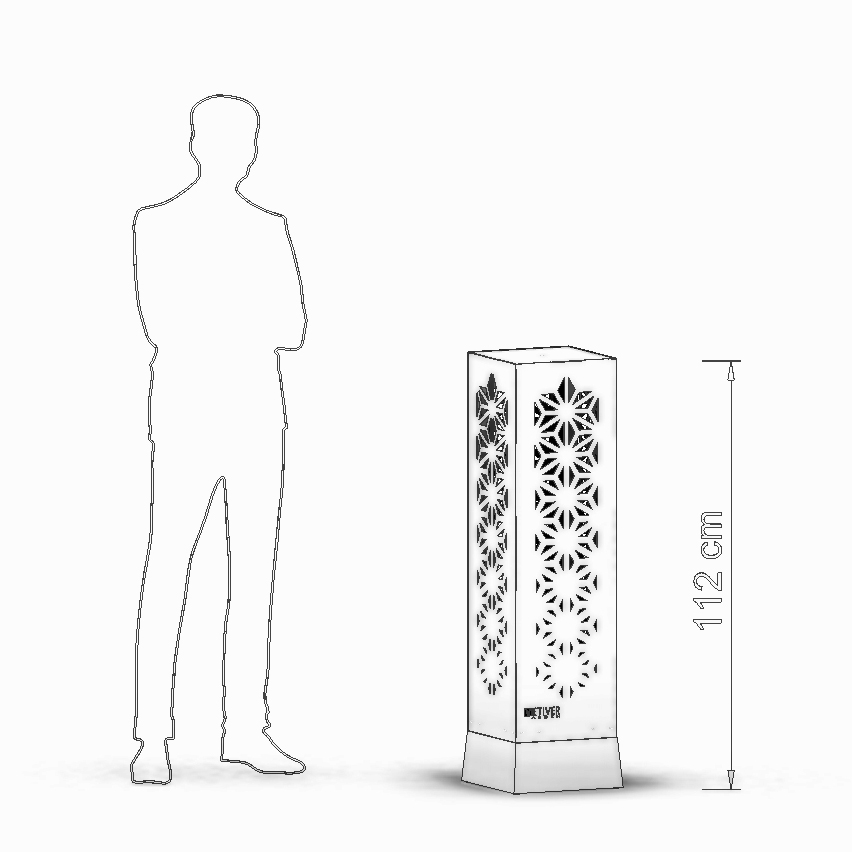 Grafika lampy ogrodowej Geometryczny rozmiar L - 112cm.