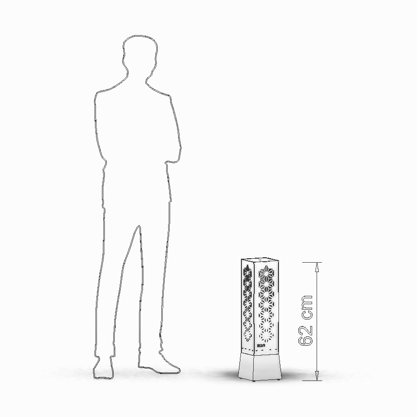 Grafika lampy ogrodowej Geometryczny rozmiar S - 62cm